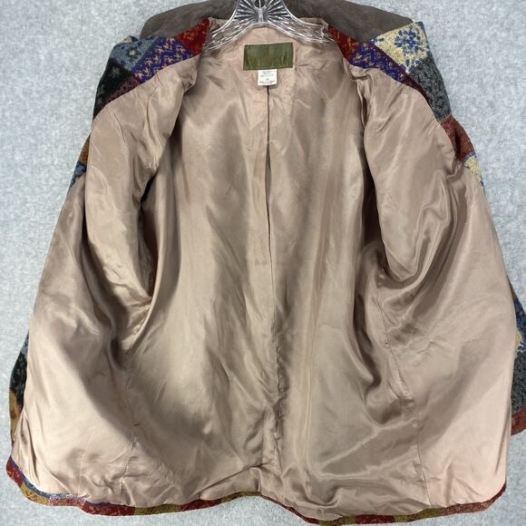 Vintage 90s J.L. Colebrook Wool Blend Patchwork Plaid Blazer Jacket Lined Sz M - Picture 9 of 10